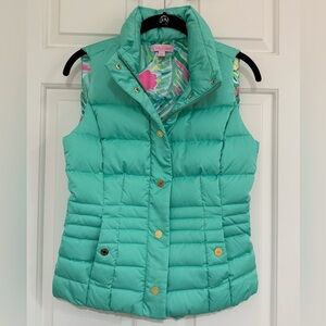 Lilly Pulitzer turquoise puffer vest